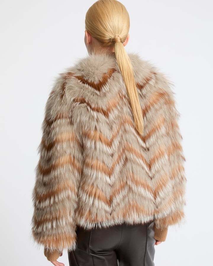 Belted jacket in merino knit and fox fur - Yves Salomon - New Fall Winter Collection