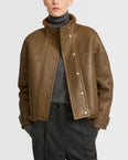 Gonfio merino cropped jacket