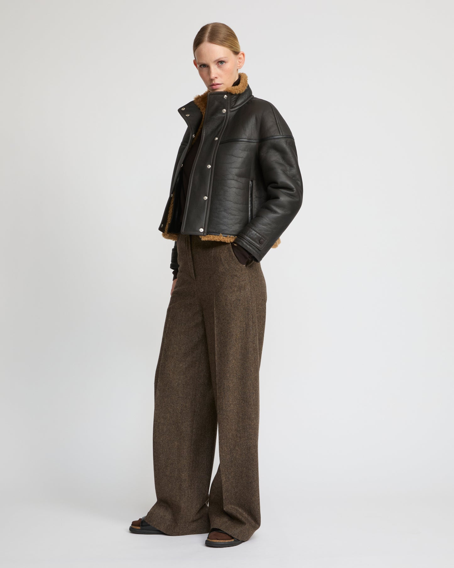 Gonfio merino cropped jacket - Yves Salomon