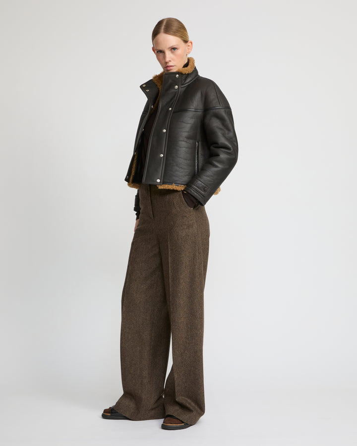 Gonfio merino cropped jacket - Yves Salomon