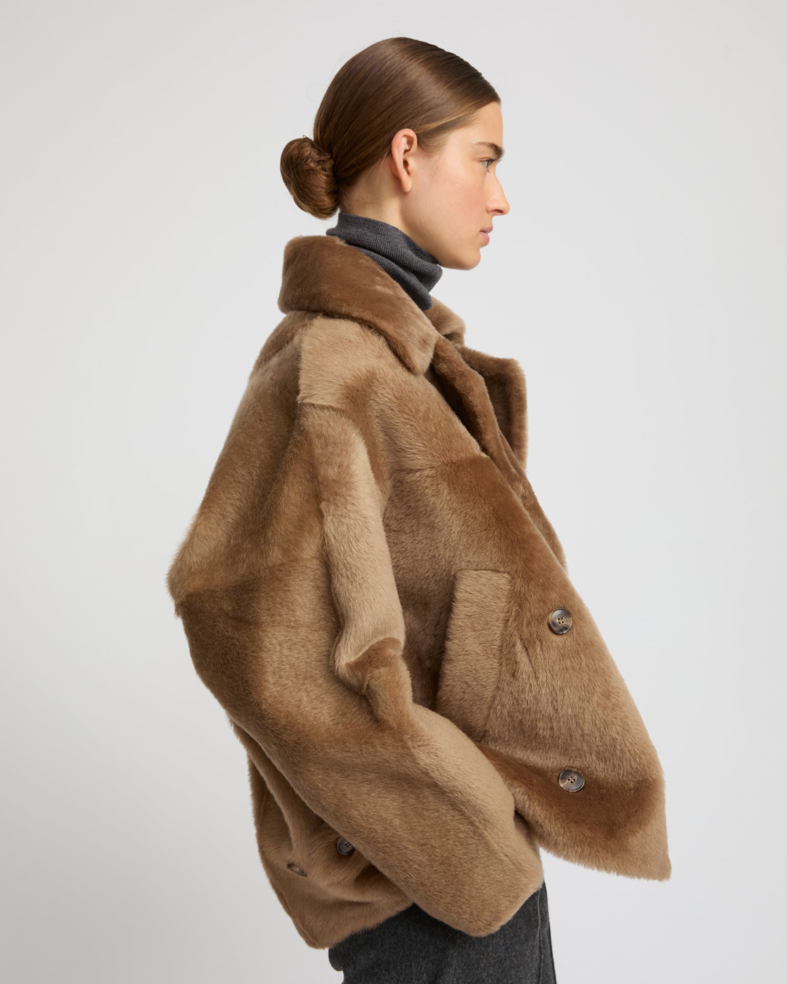 Shearling pea jacket - Yves Salomon