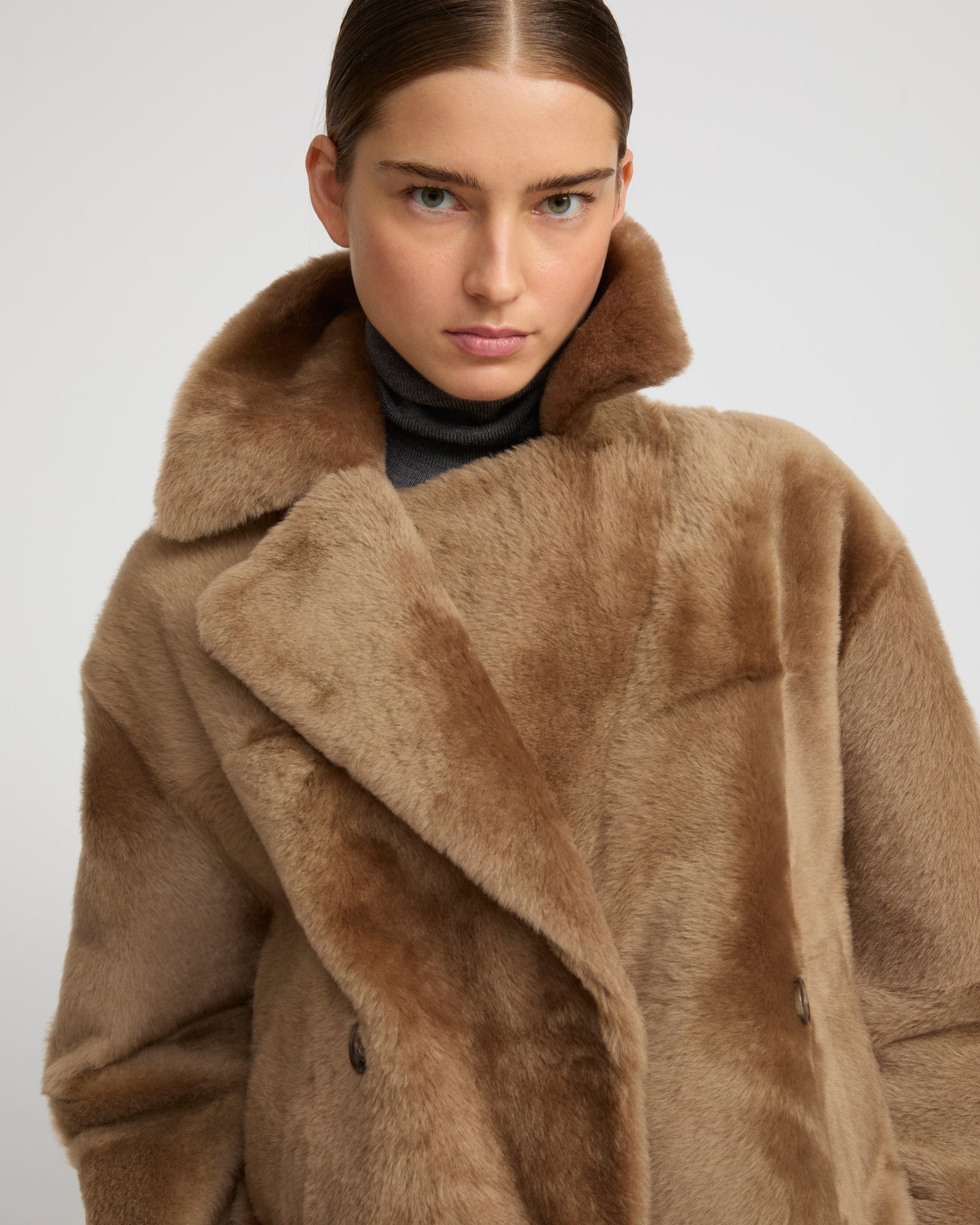 Shearling pea jacket - Yves Salomon