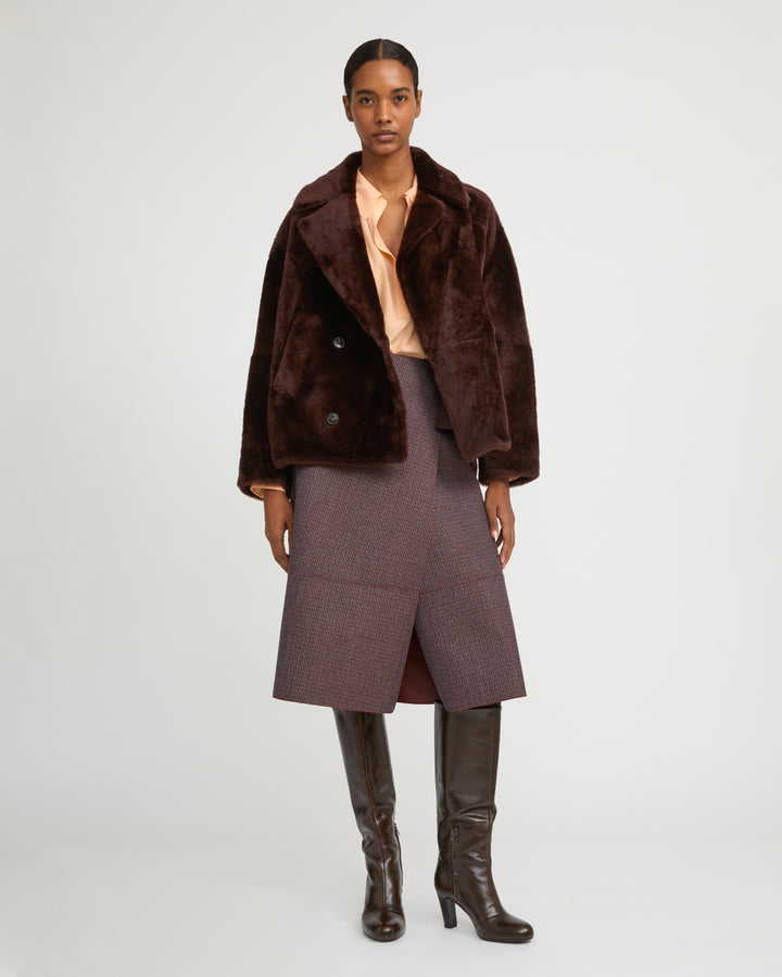Shearling pea jacket