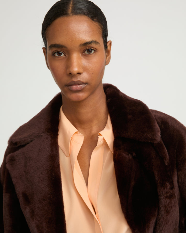 Shearling pea jacket