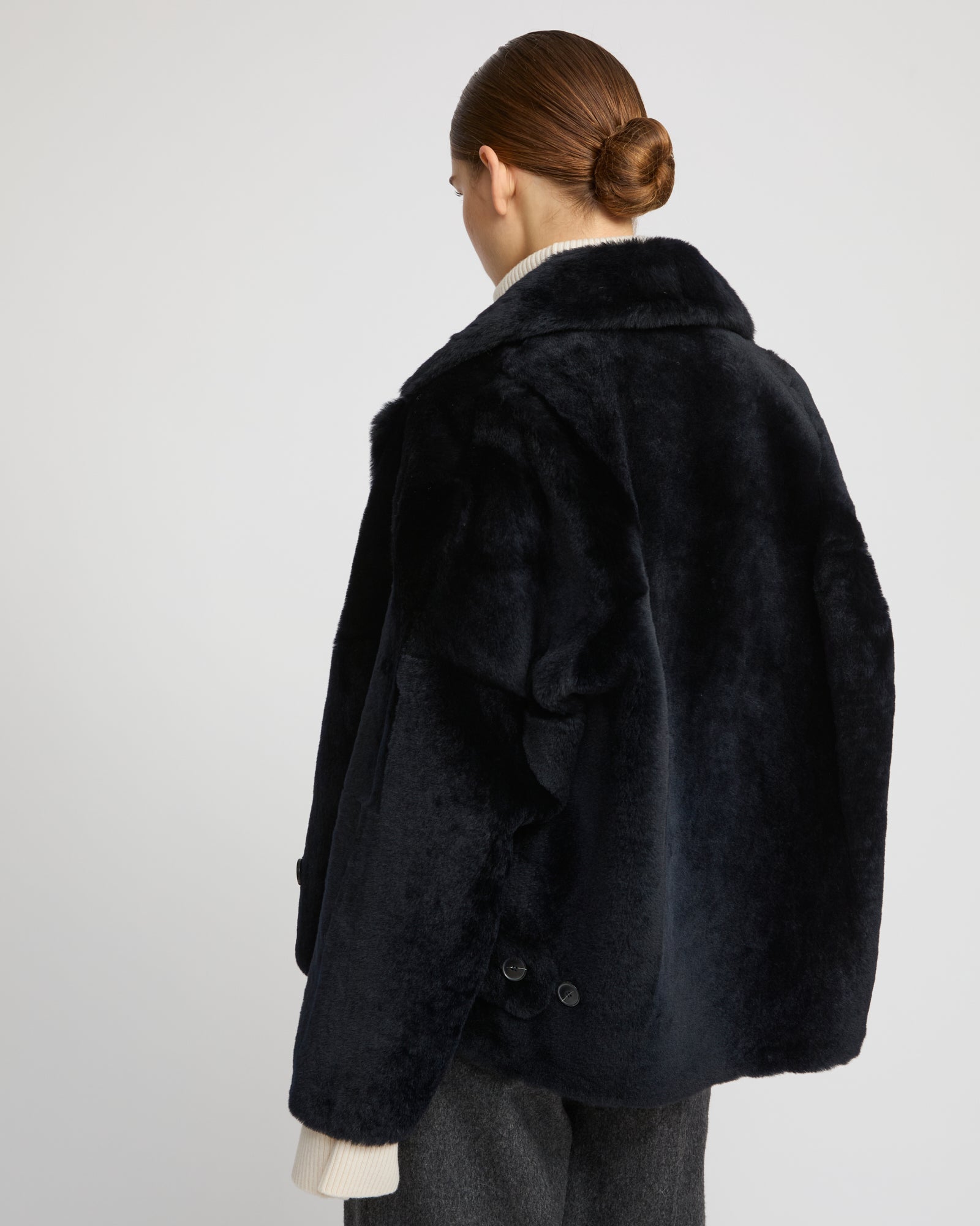 Shearling pea jacket - Yves Salomon