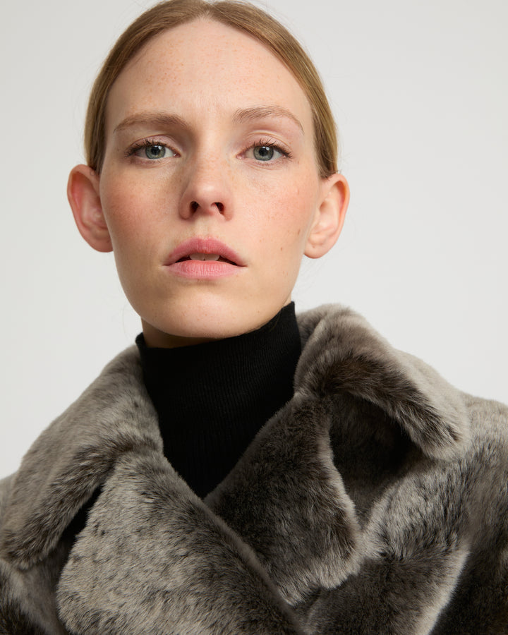 Shearling pea jacket