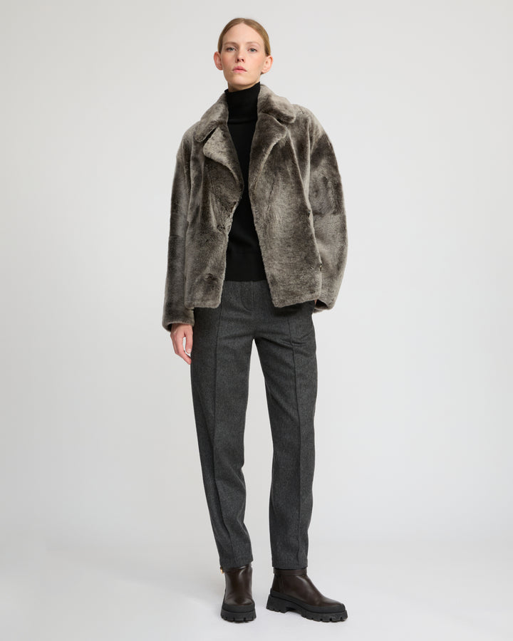 Shearling pea jacket