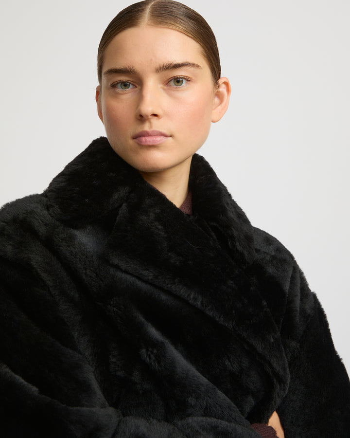 Shearling pea jacket