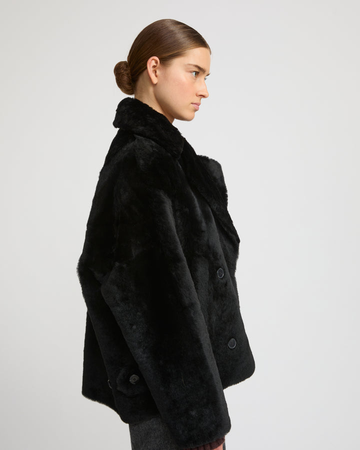 Shearling pea jacket