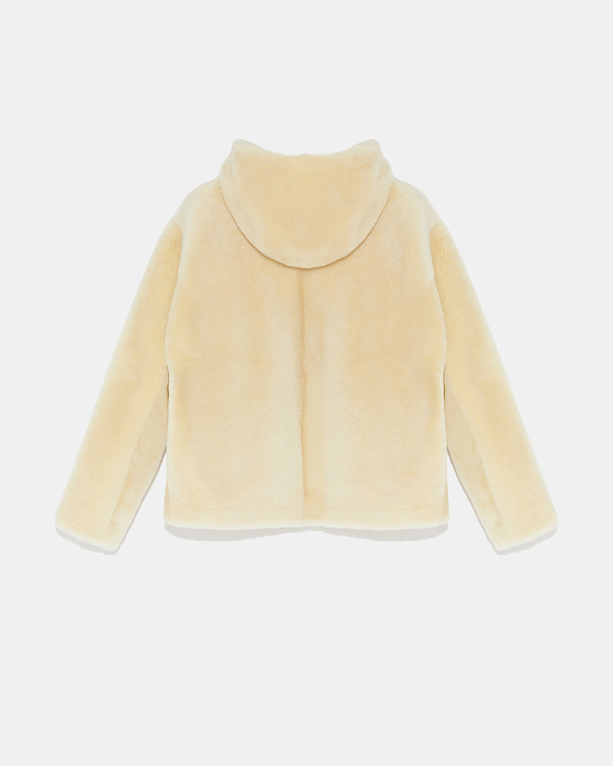 Hooded shearling jacket
