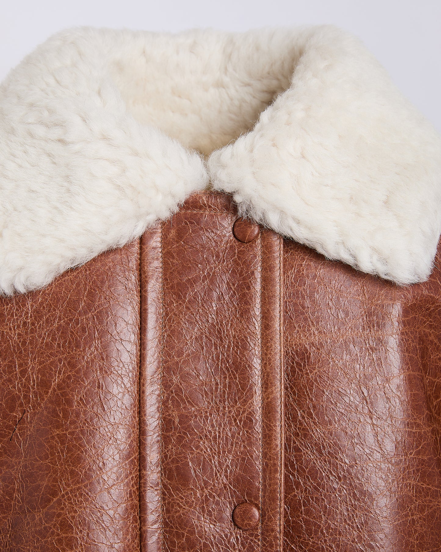 Short jacket in curly Tuscan shearling with vintage finish
