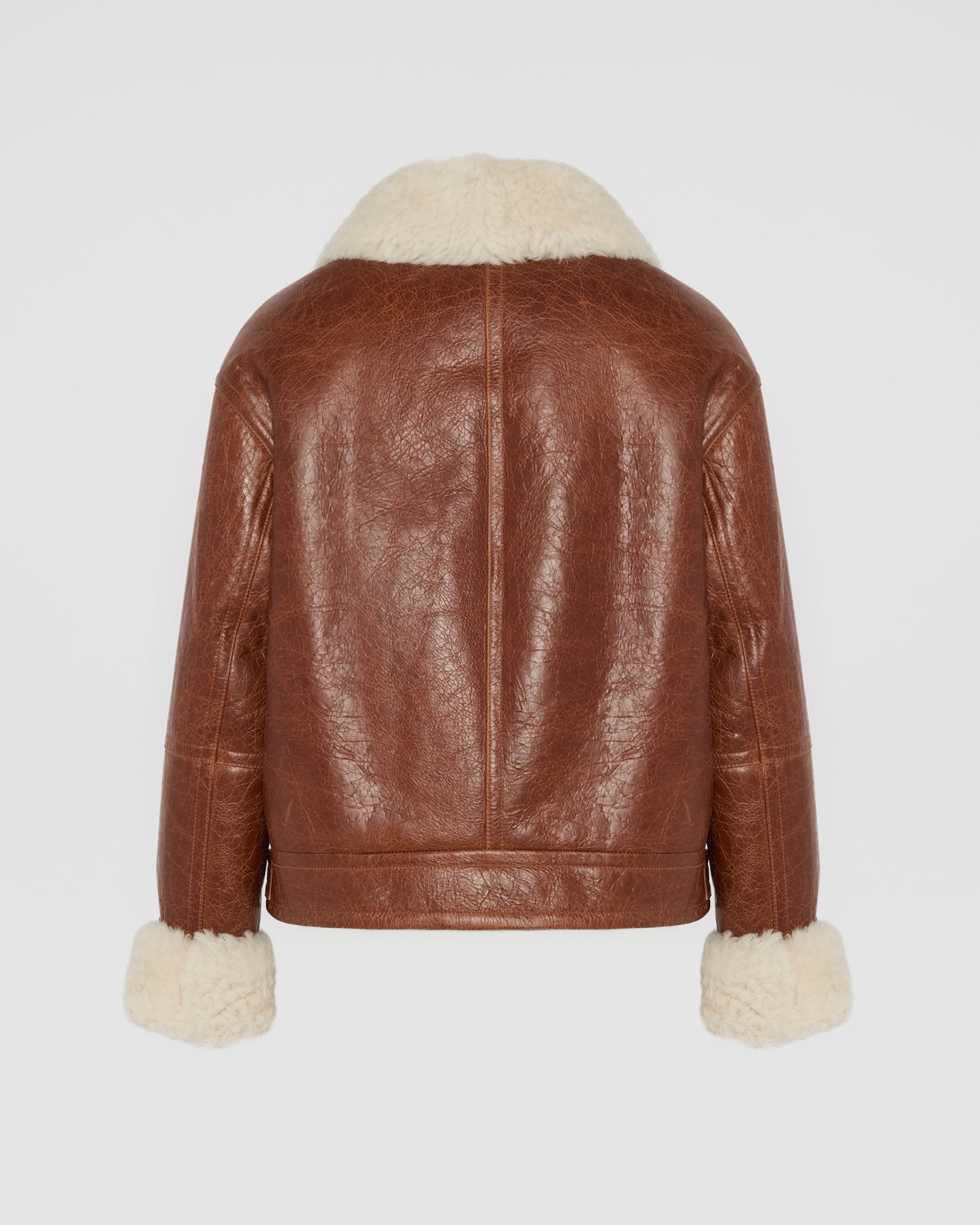 Short jacket in curly Tuscan shearling with vintage finish