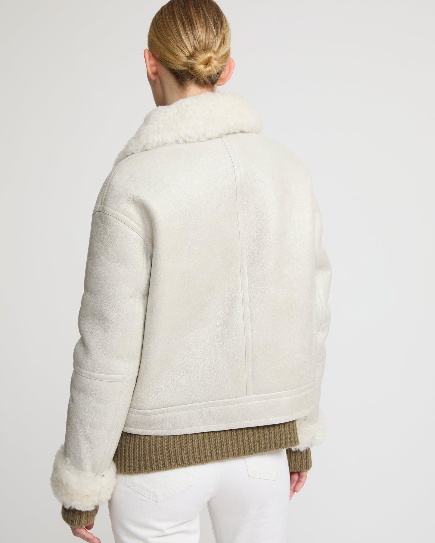 Short jacket in curly Tuscan shearling with vintage finish