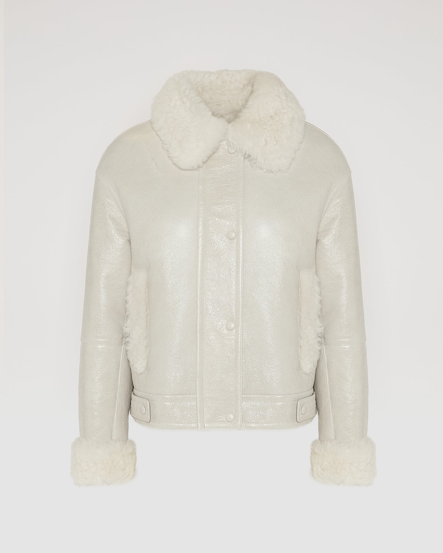 Short jacket in curly Tuscan shearling with vintage finish