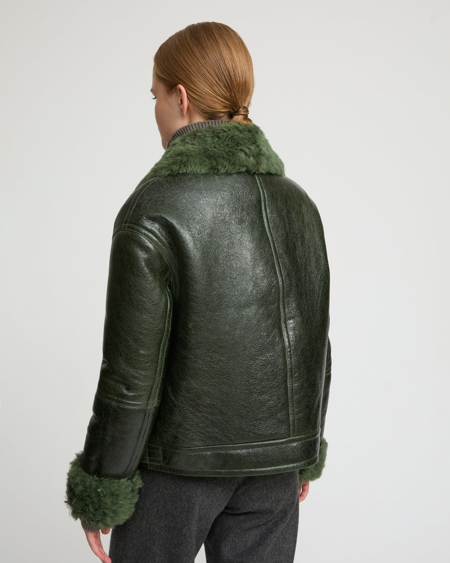 Short jacket in curly Tuscan shearling with vintage finish - Yves Salomon