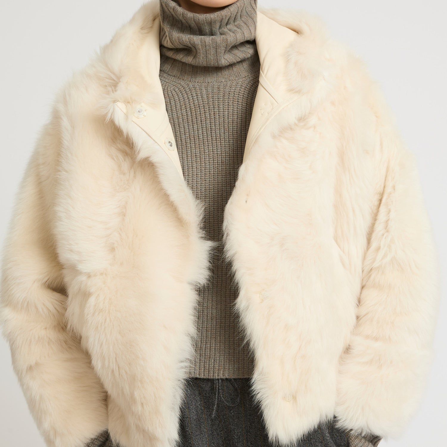 Short hooded jacket in Toscana Folk lambskin -Yves Salomon