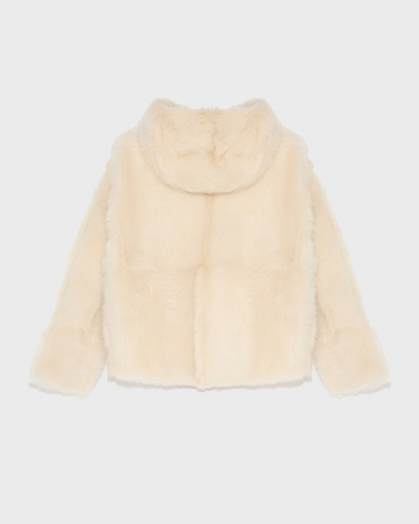 Short hooded jacket in Toscana Folk lambskin