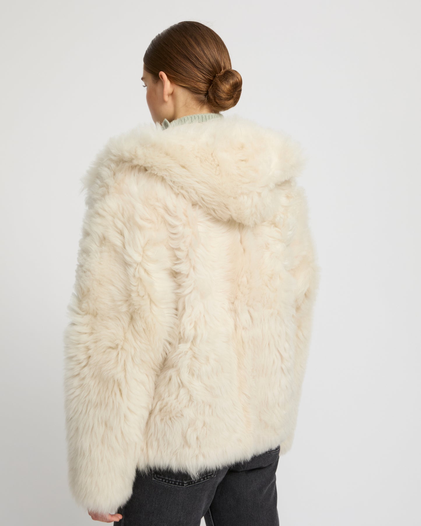 Short hooded jacket in Toscana Folk lambskin - Yves Salomon