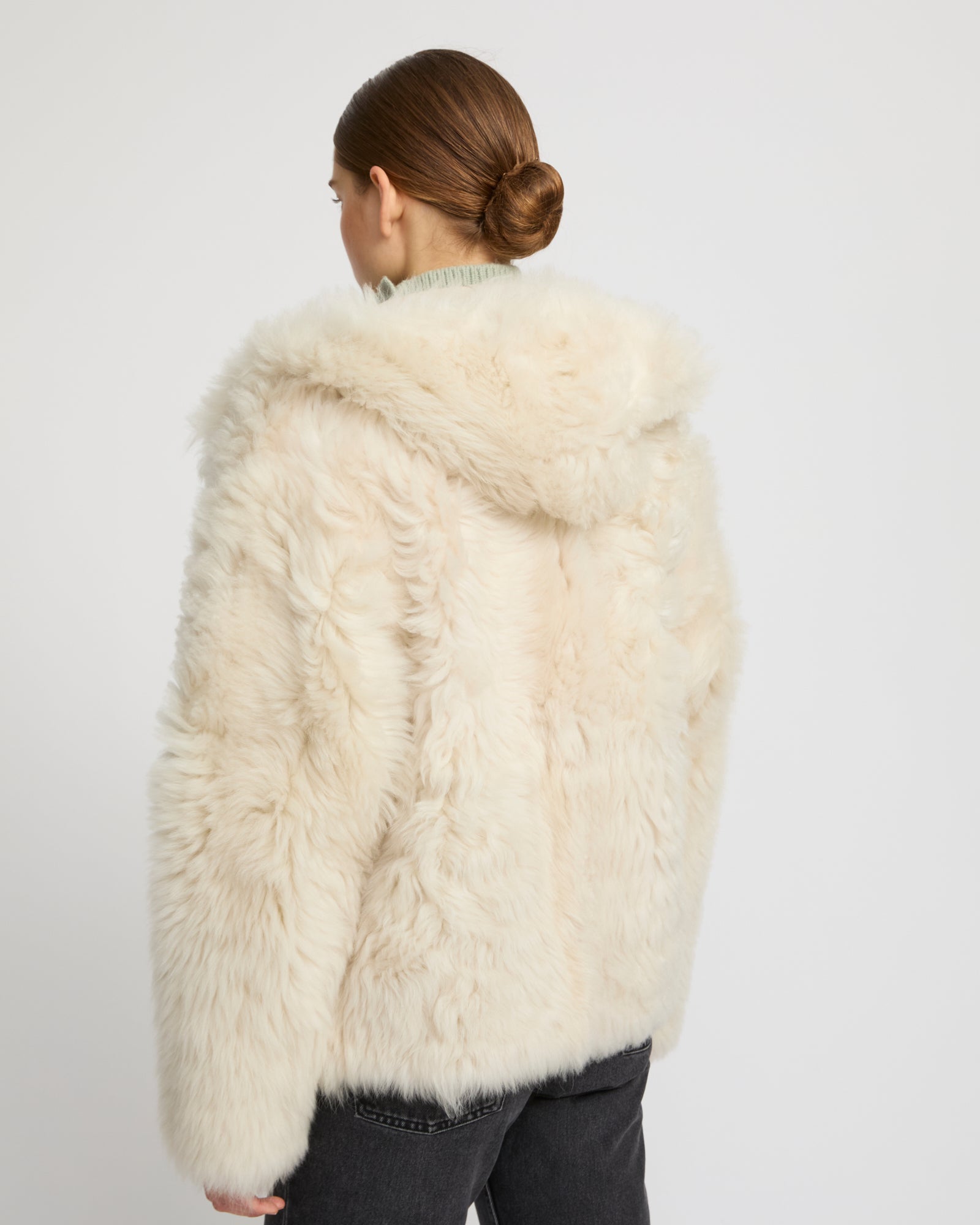 Short hooded jacket in Toscana Folk lambskin - Yves Salomon