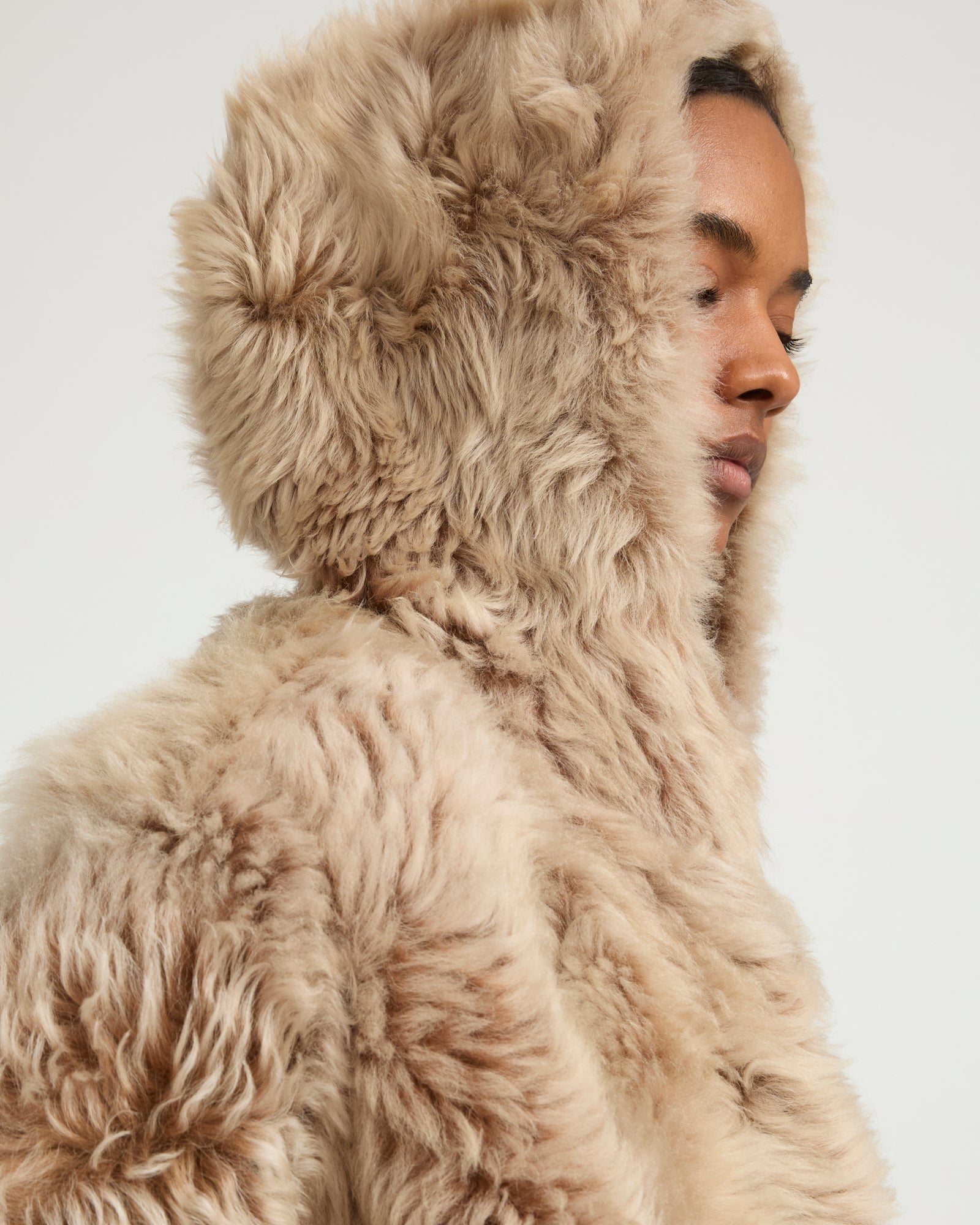 Short hooded jacket in Toscana Folk lambskin - Yves Salomon