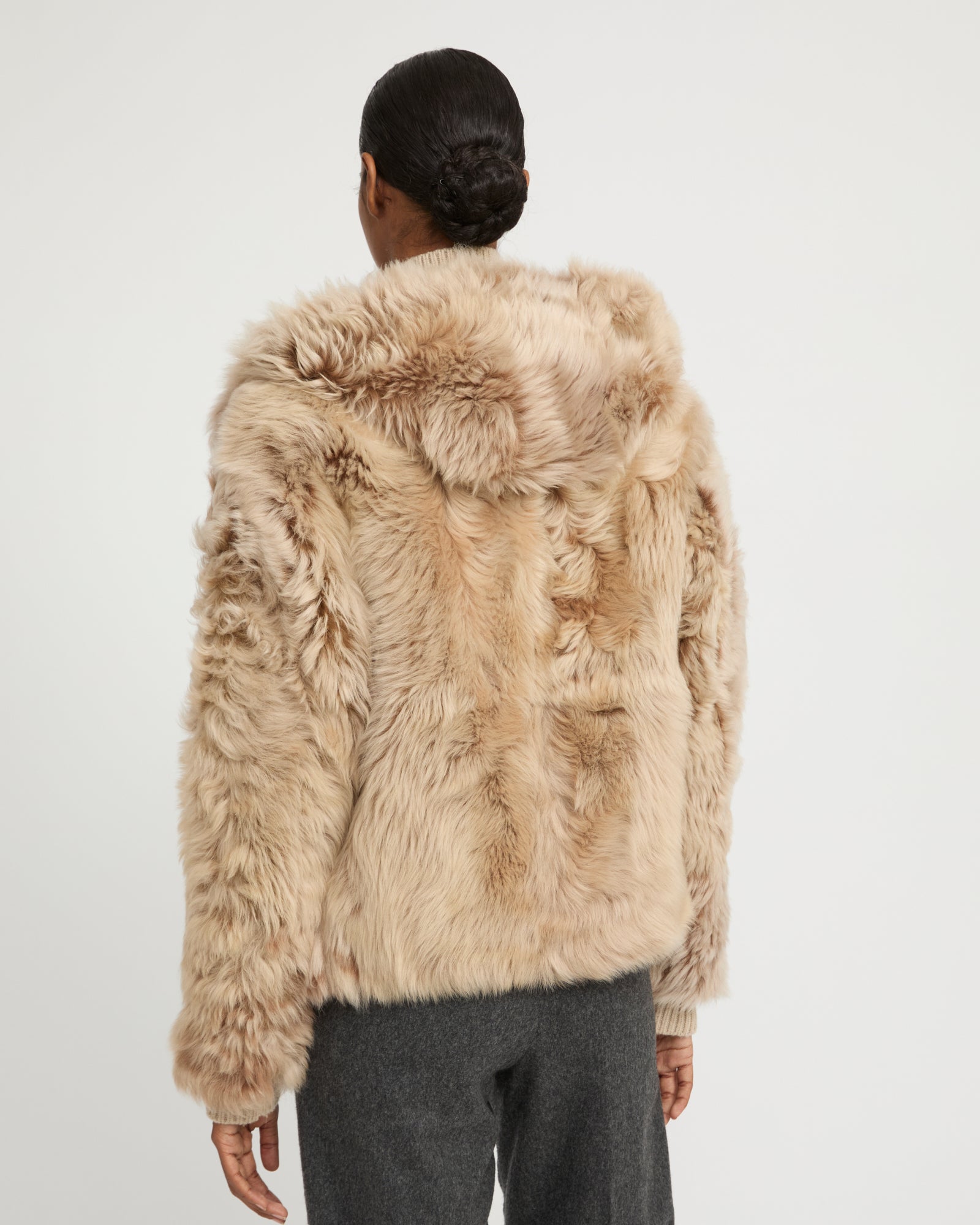 Short hooded jacket in Toscana Folk lambskin - Yves Salomon