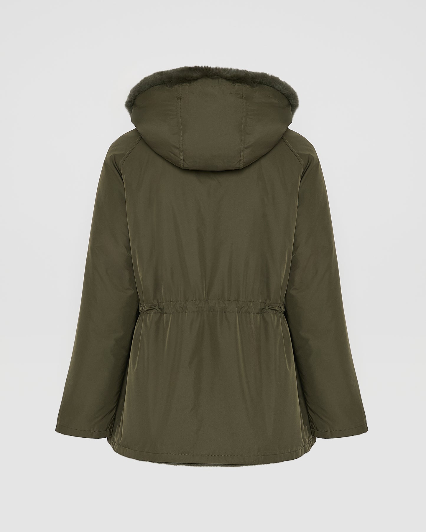 Reversible hooded jacket in rabbit rex fur and technical fabric - Yves Salomon