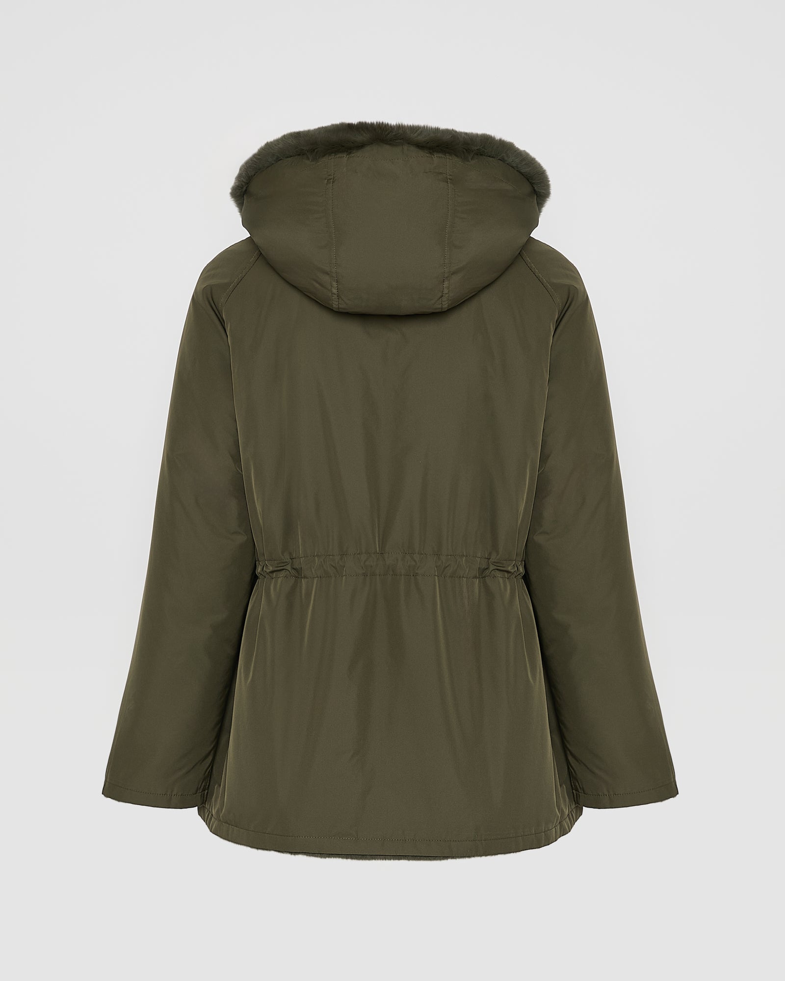 Reversible hooded jacket in rabbit rex fur and technical fabric - Yves Salomon