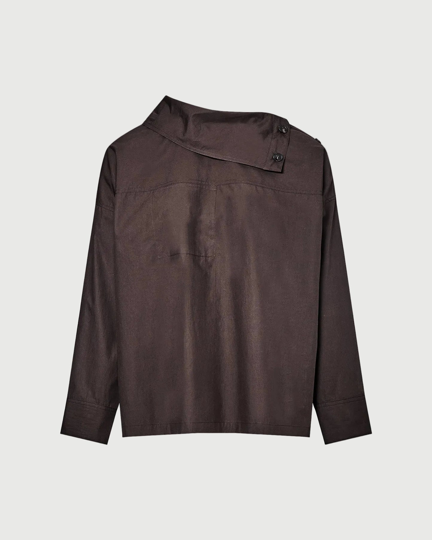 Poplin funnel neck blouse