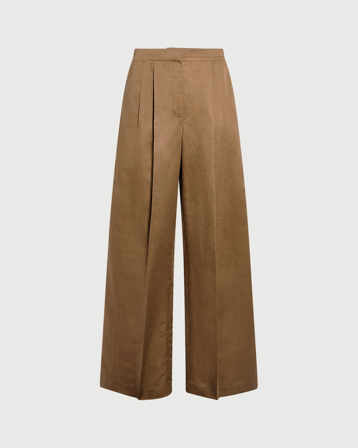 Linen wide leg trousers