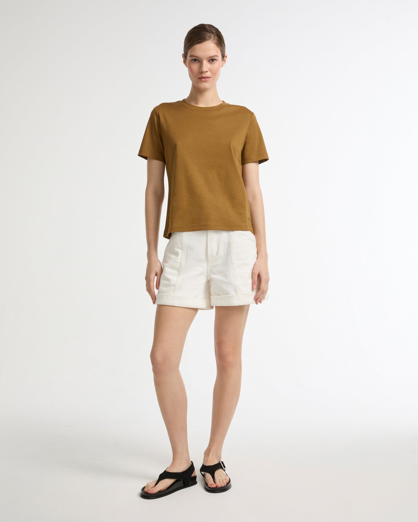 Cotton-silk interlock T-shirt