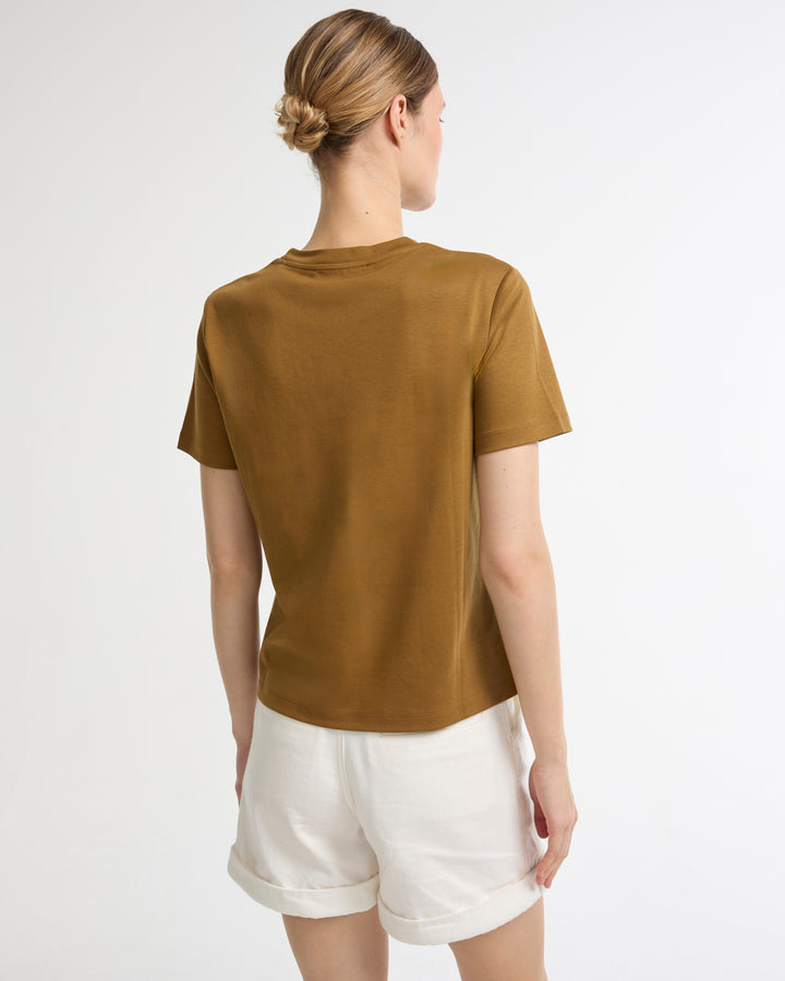 Cotton-silk interlock T-shirt