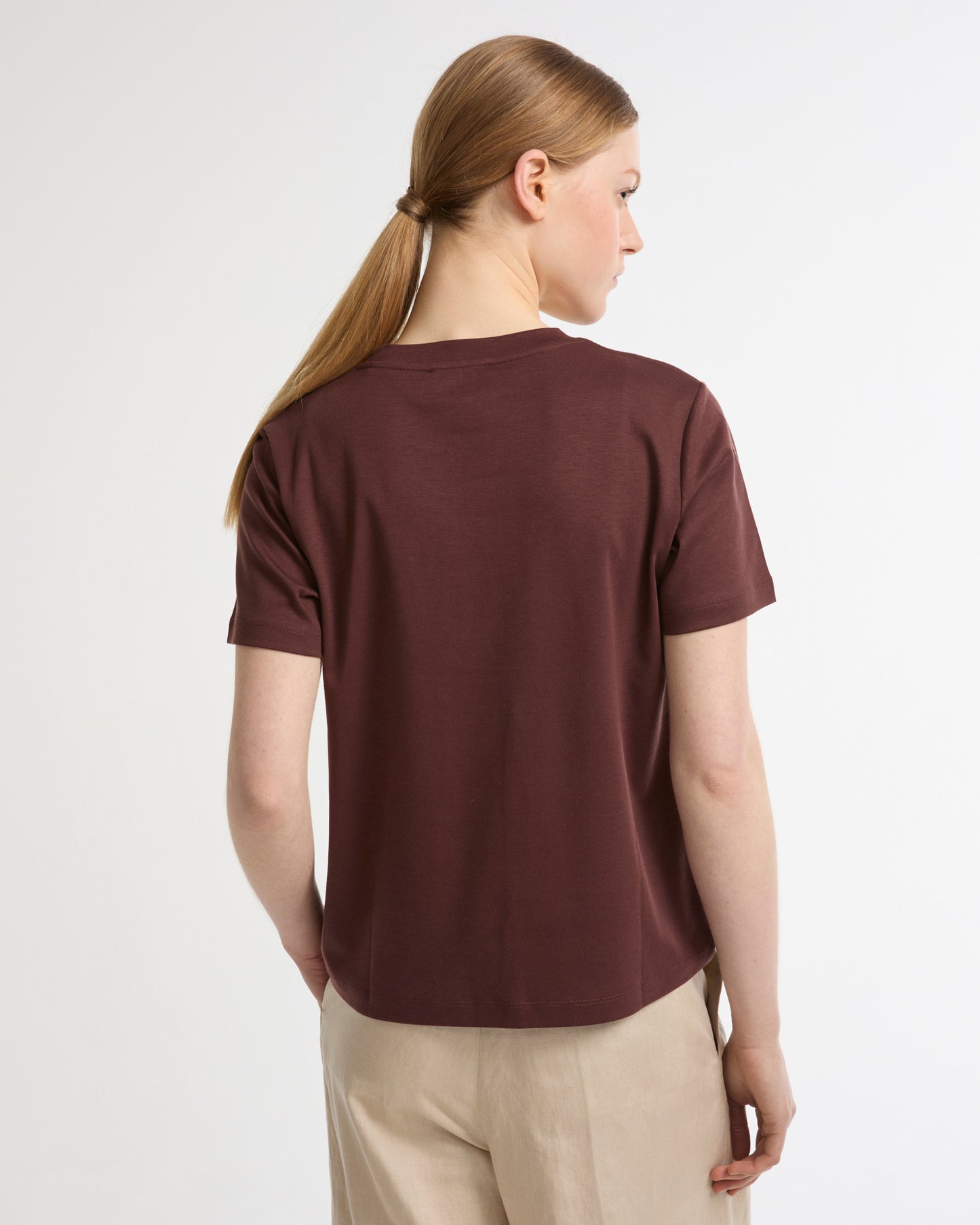 Cotton-silk interlock T-shirt