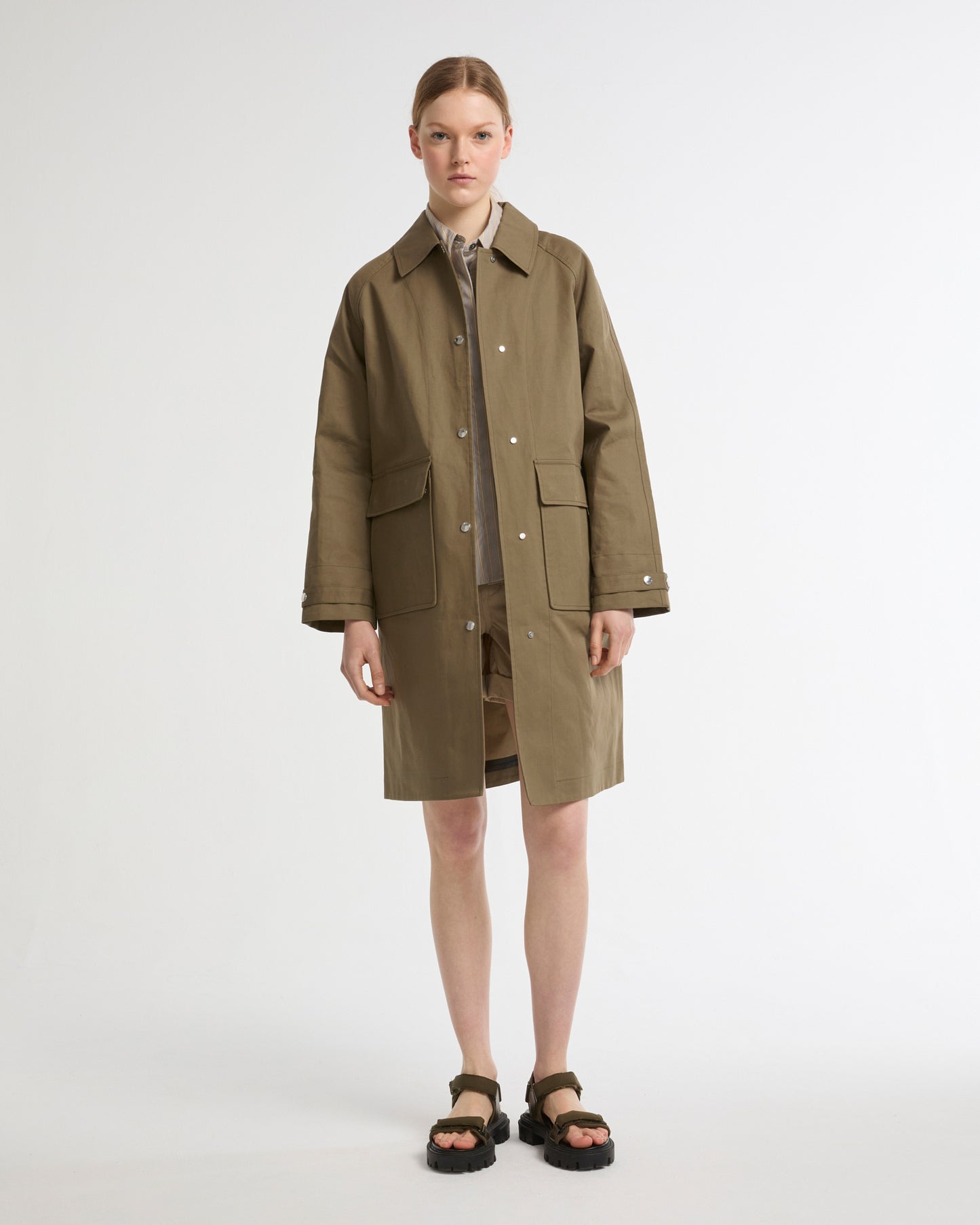 Two-tone double-sided cotton coat