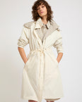 Parka in linen reversible waterproof technical fabric