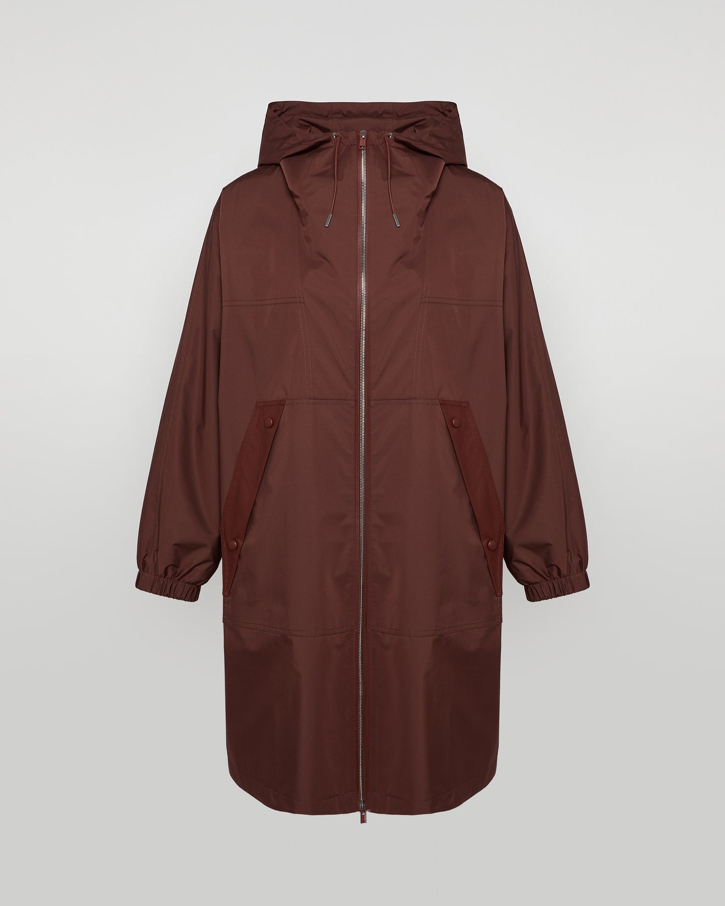 Hooded parka in waterproof technical fabric