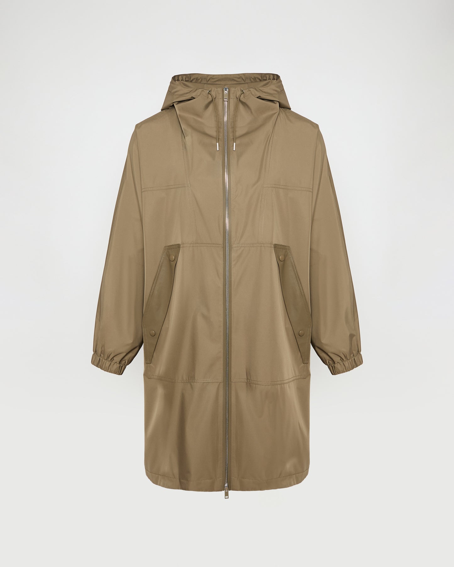Hooded parka in waterproof technical fabric
