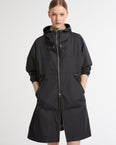 Hooded parka in waterproof technical fabric