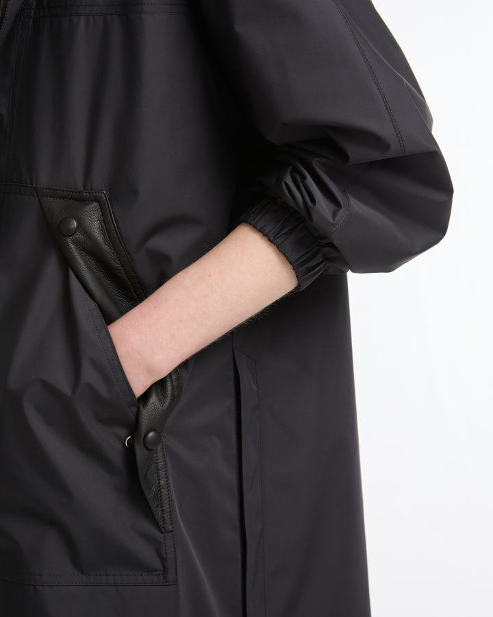 Hooded parka in waterproof technical fabric