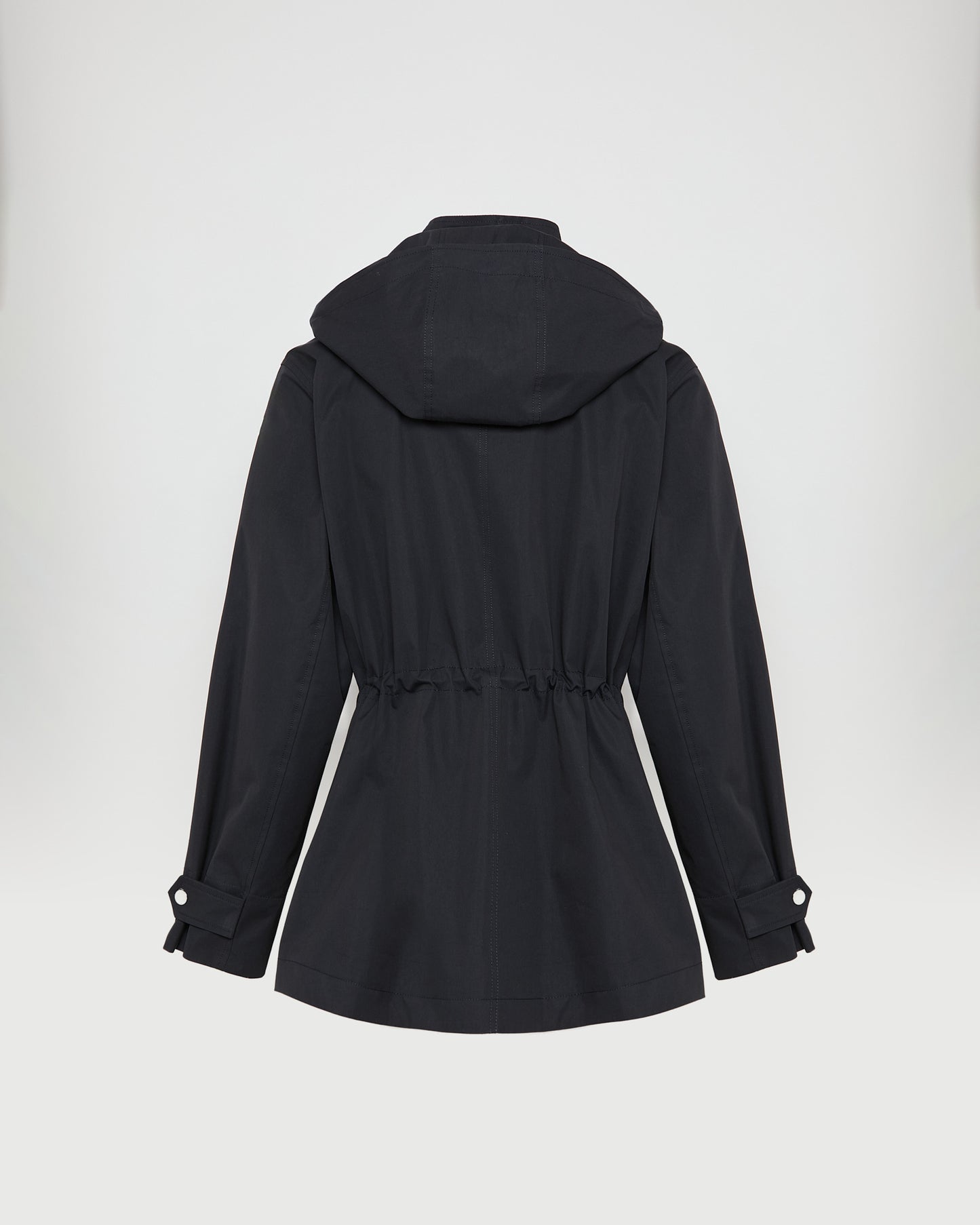 Safari parka in waterproof cotton-blend and leather