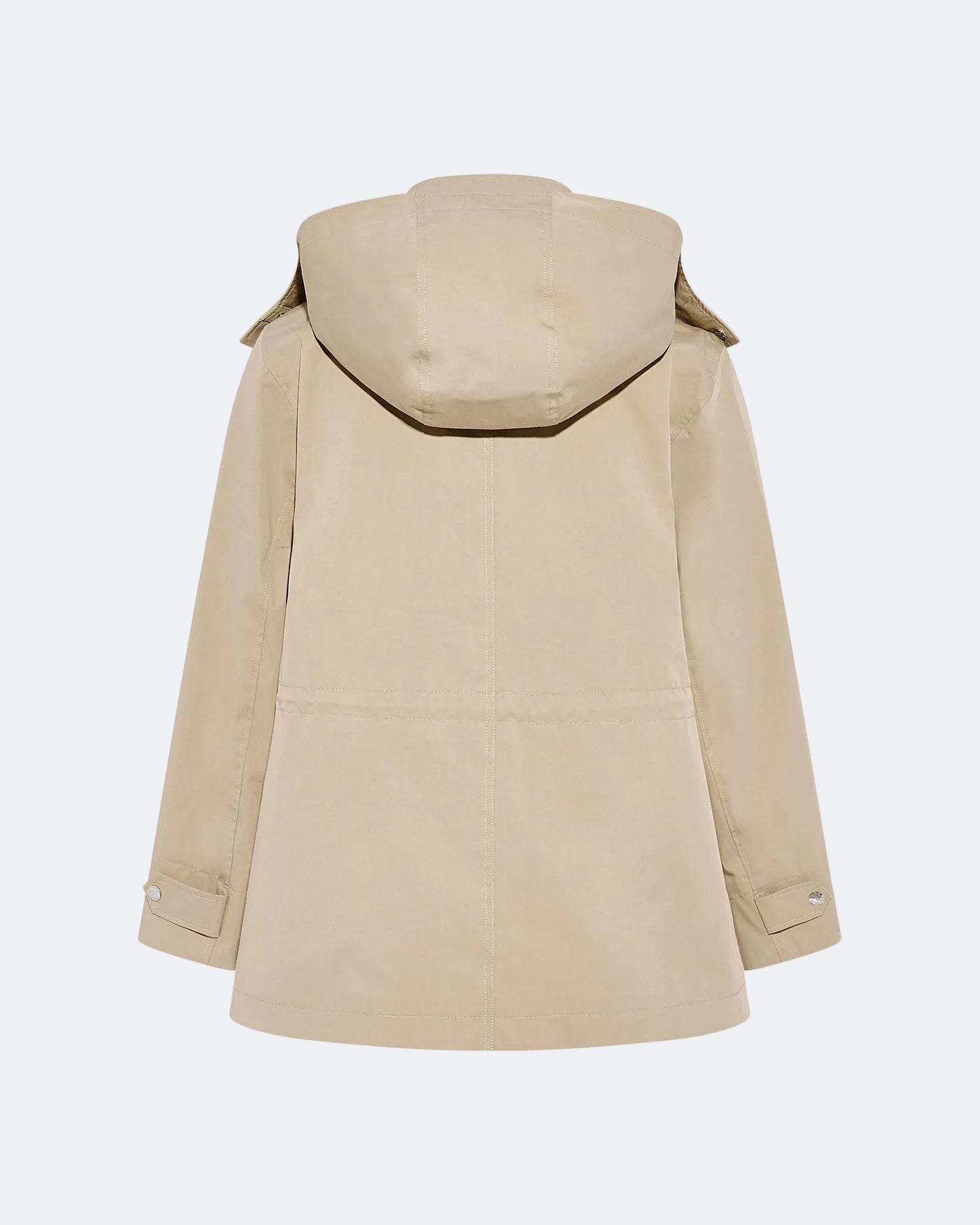Safari parka in waterproof cotton-blend and leather