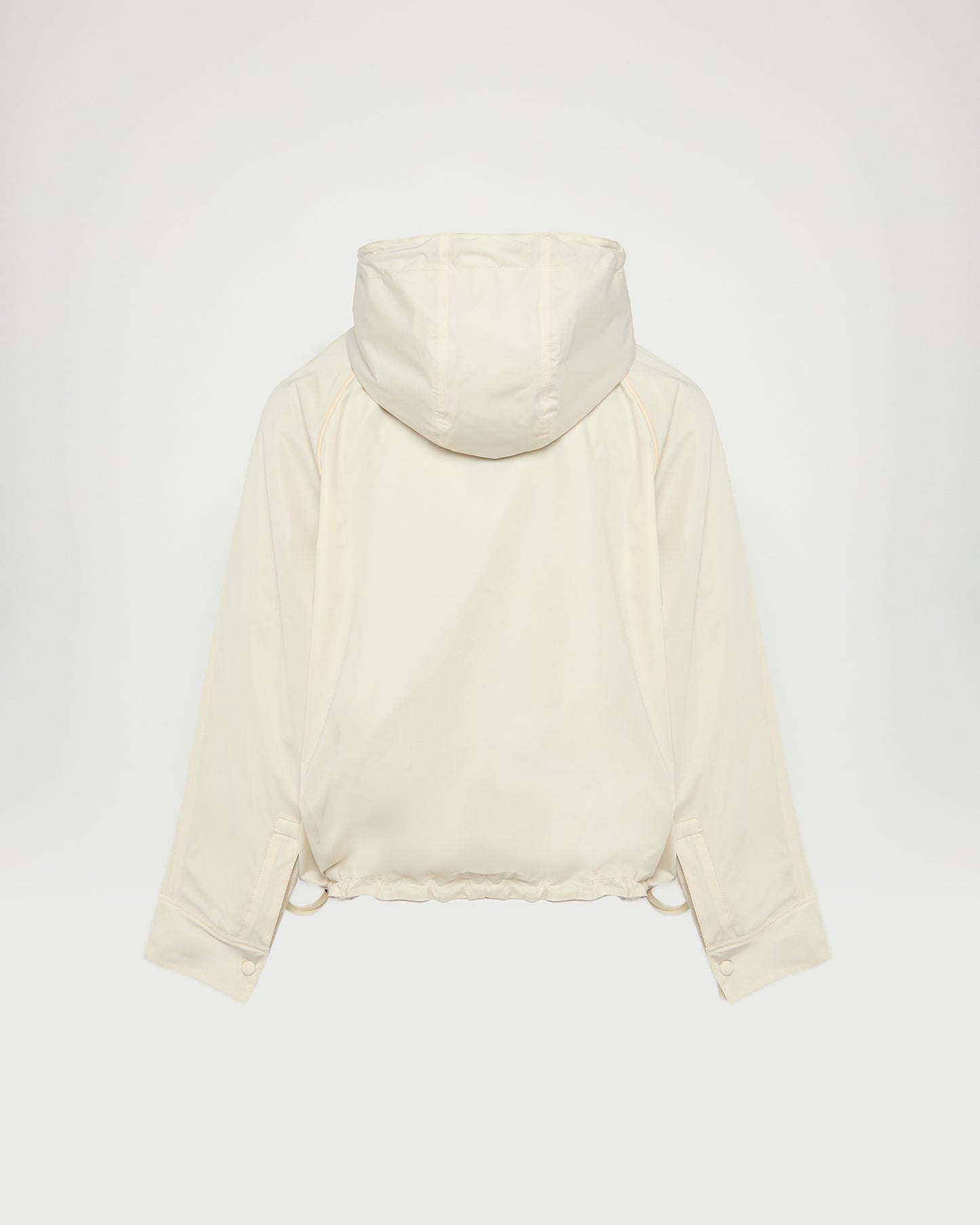 Reversible hooded jacket in technical fabric / linen