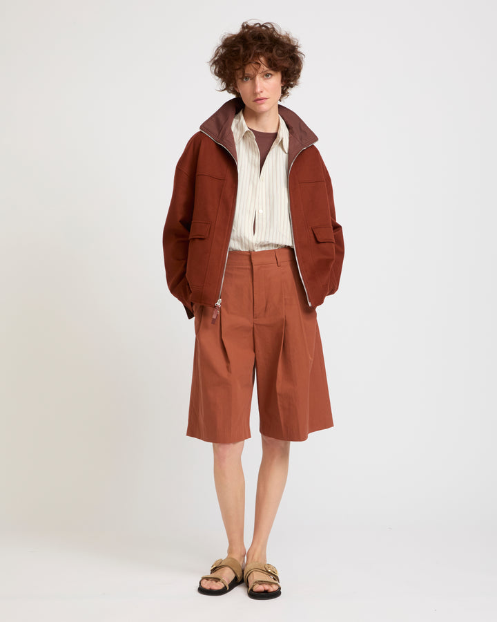 Reversible jacket in Loro Piana fabric & waterproof technical fabric