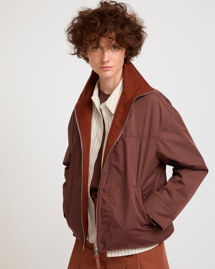 Reversible jacket in Loro Piana fabric & waterproof technical fabric