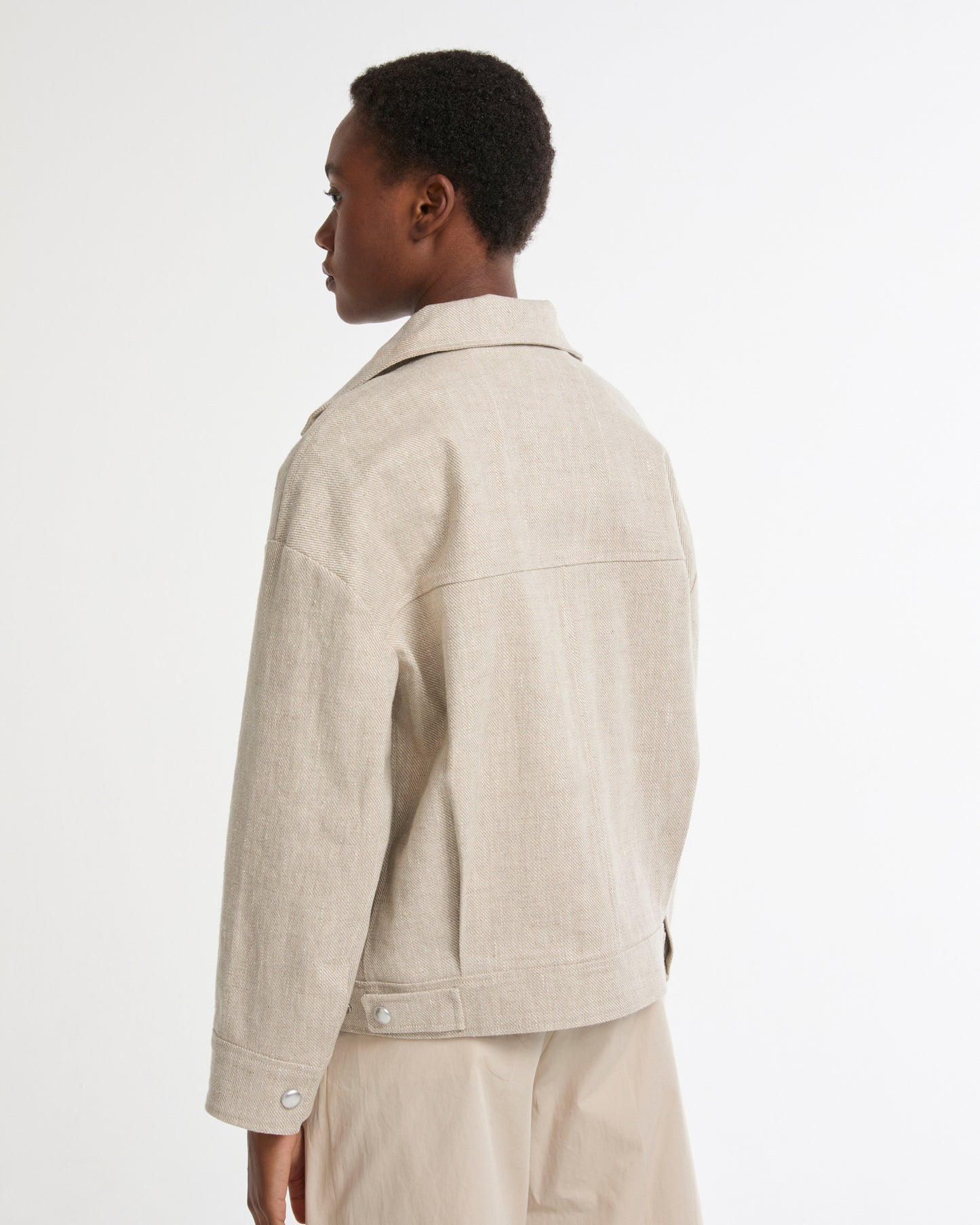 Silver double-sided linen jacket