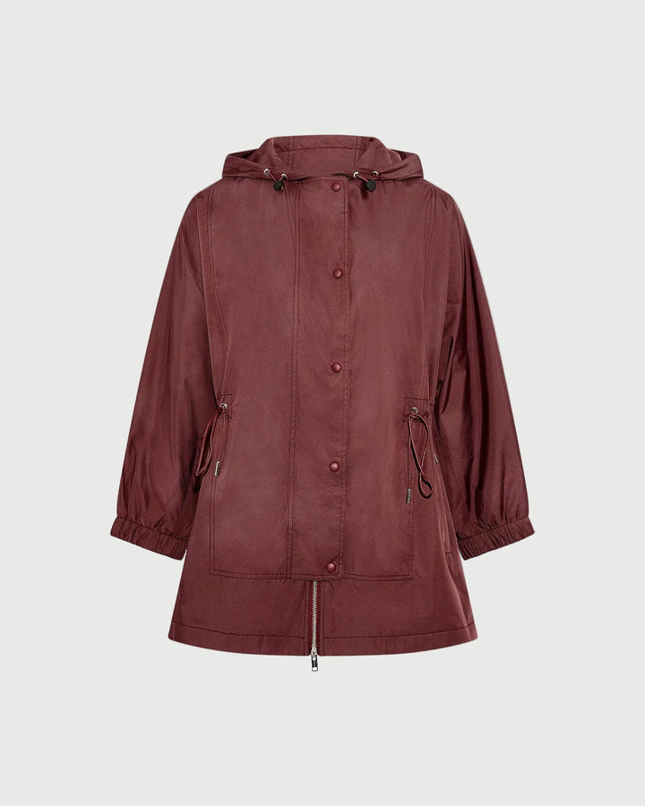 Waterproof technical fabric cape parka