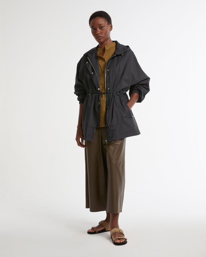 Waterproof technical fabric cape parka
