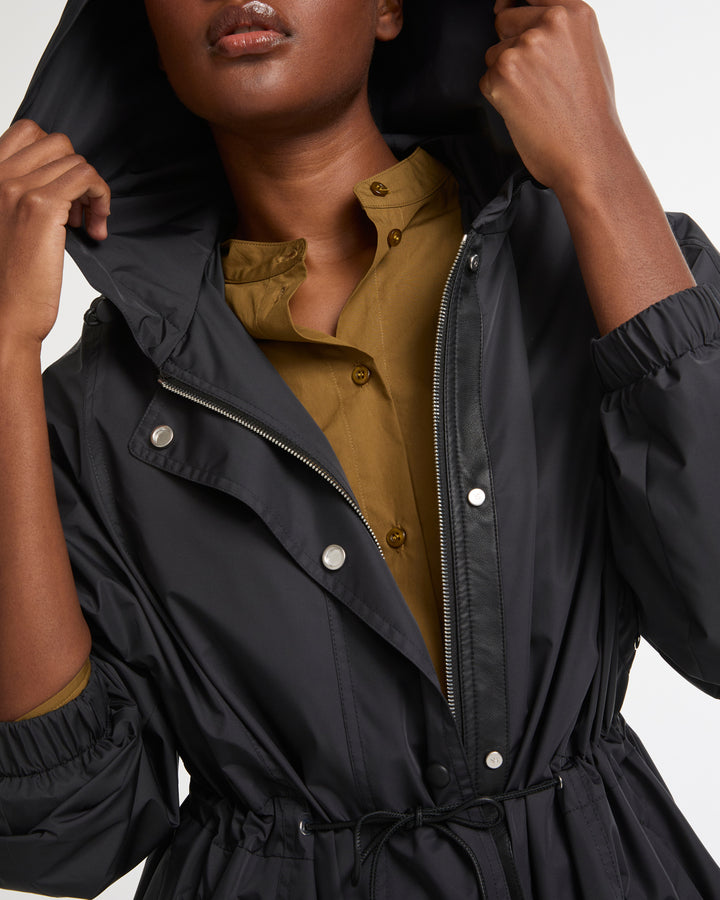 Waterproof technical fabric cape parka