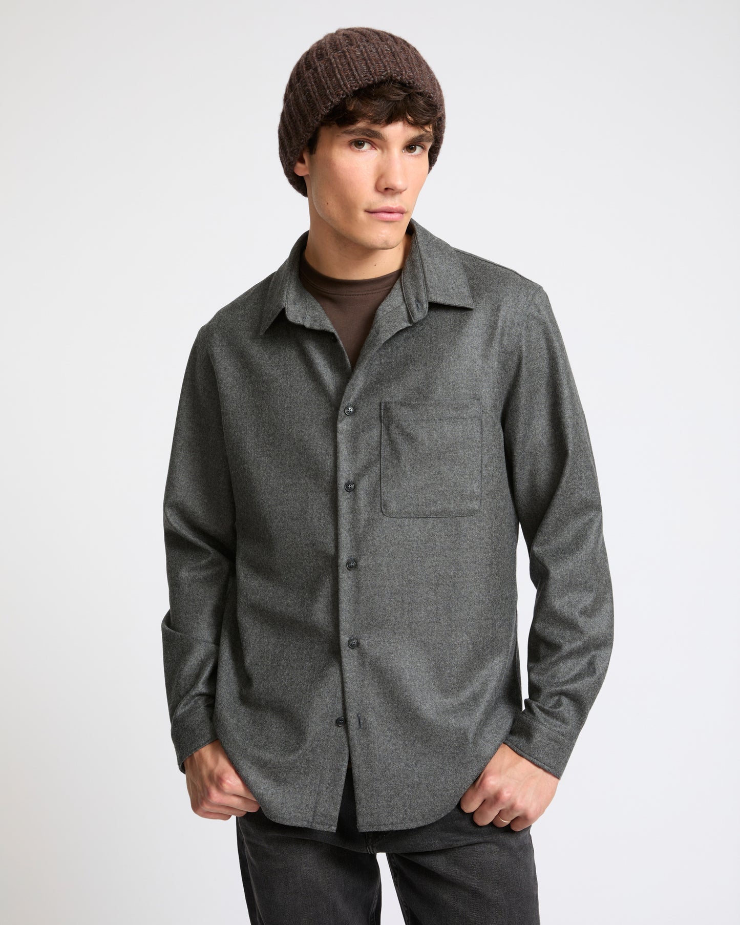Loro Piana cashmere wool flannel overshirt - Yves Salomon - New Fall Winter Collection