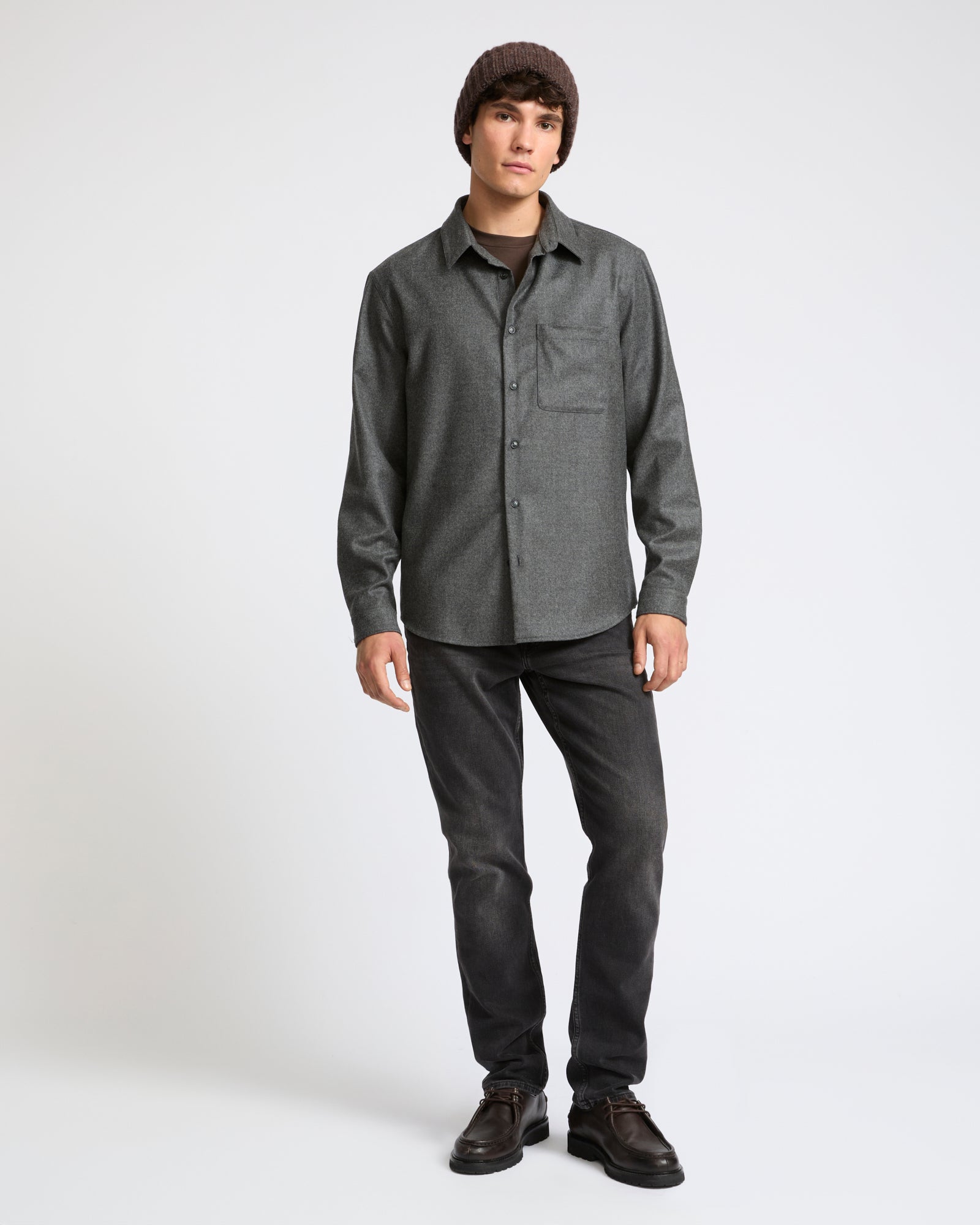 Loro Piana cashmere wool flannel overshirt - Yves Salomon - New Fall Winter Collection