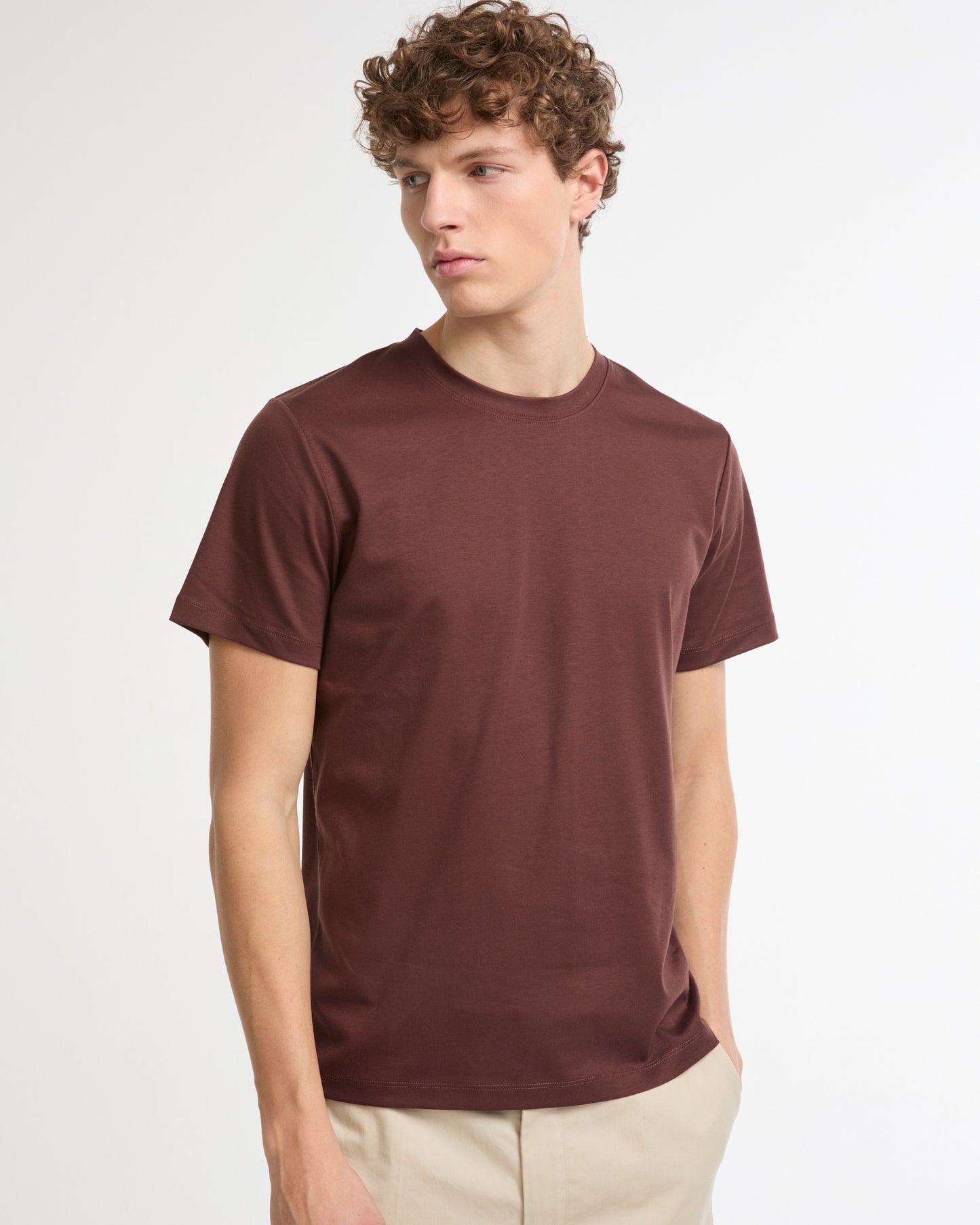 Cotton-silk interlock T-shirt